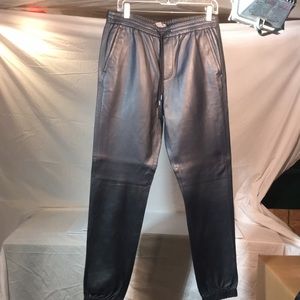 Vince Blue leather Sweatpants.
